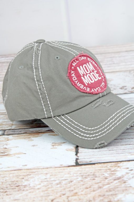 Distressed Steel Gray Mom Mode Adjustable Hat - Image 2