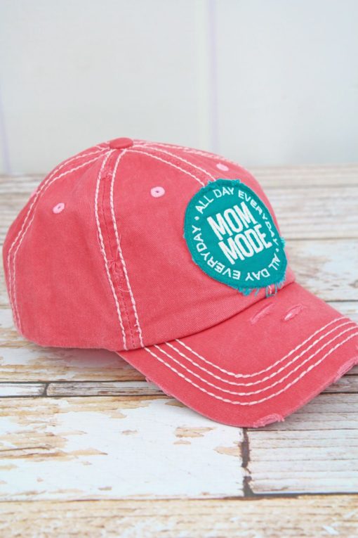 Distressed Salmon Mom Mode Adjustable Hat - Image 2