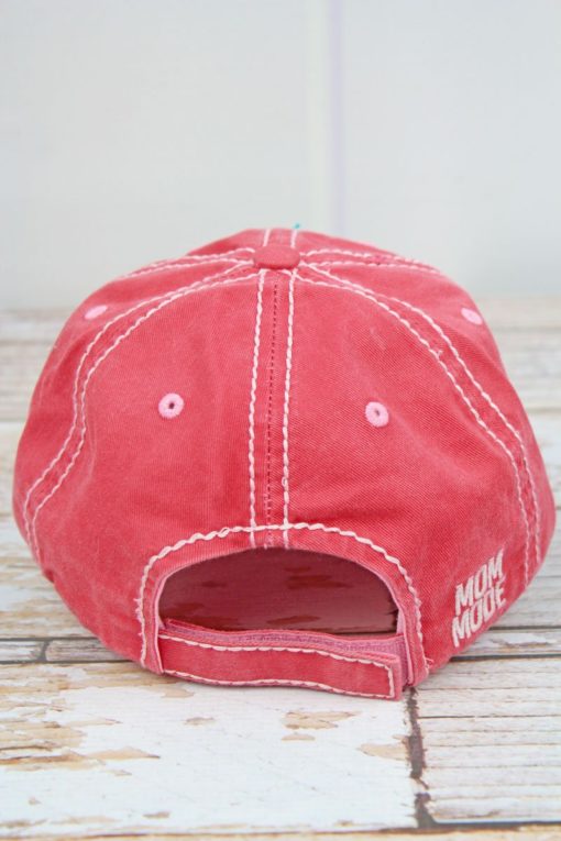 Distressed Salmon Mom Mode Adjustable Hat - Image 3
