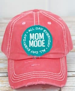 Distressed Salmon Mom Mode Adjustable Hat