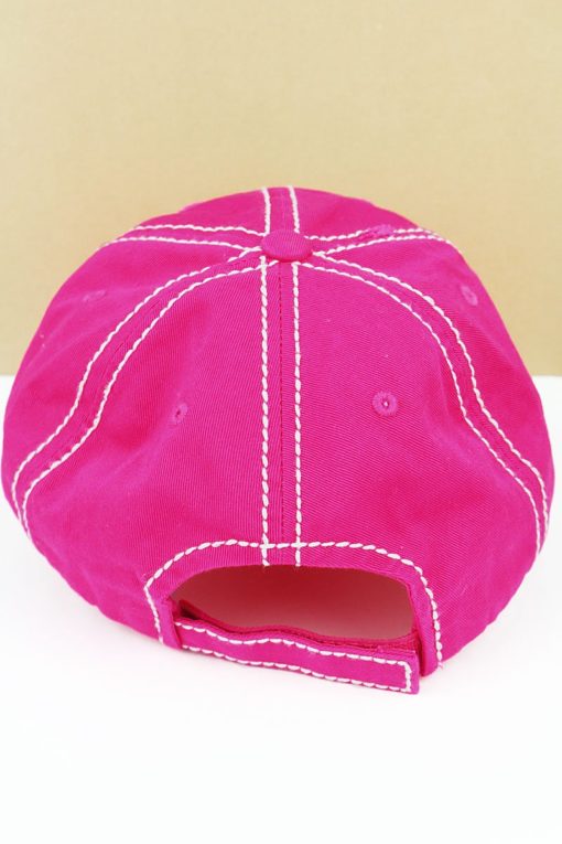 Distressed Hot Pink Super Mom Super Tired Super Blessed Adjustable Hat - Image 3
