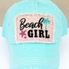 Distressed Mint Blue Beach Girl Adjustable Hat