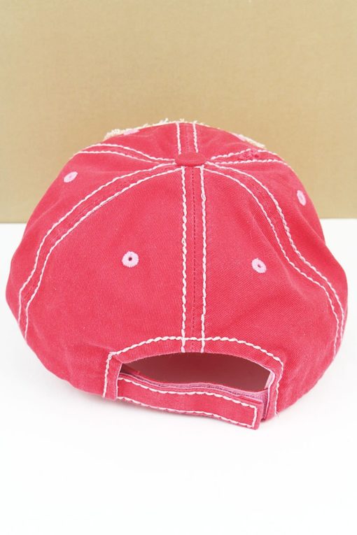 Distressed Salmon Beach Girl Adjustable Hat - Image 3