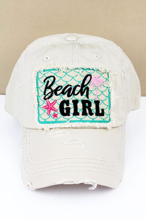 Distressed Stone Beach Girl Adjustable Hat