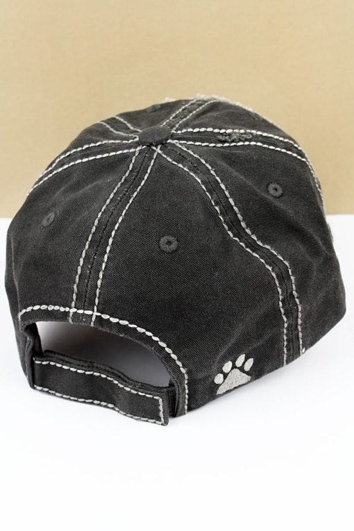 Distressed Black Dog Vibes Only Adjustable Hat - Image 3