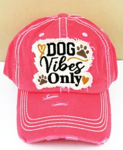 Distressed Salmon Dog Vibes Only Adjustable Hat