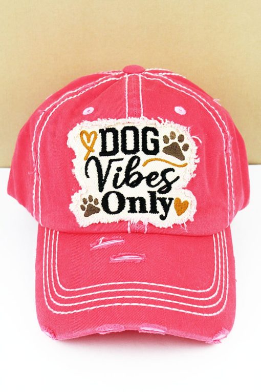 Distressed Salmon Dog Vibes Only Adjustable Hat