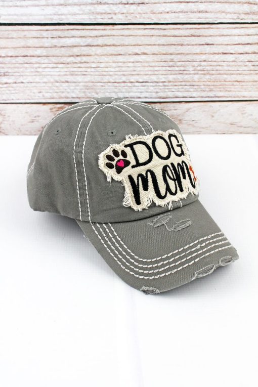 Distressed Steel Gray Dog Mom Adjustable Hat - Image 2