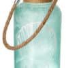 Green Sea Glass Bottle With Twine 7.8"