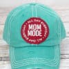 Distressed Turquoise Mom Mode Adjustable Hat