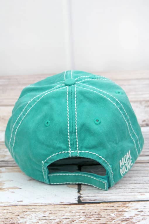 Distressed Turquoise Mom Mode Adjustable Hat - Image 3