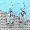 Silvertone Flip Flop Earrings