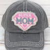 Distressed Black Super Mom Adjustable Hat