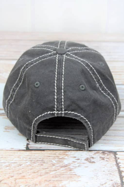 Distressed Black Super Mom Adjustable Hat - Image 3