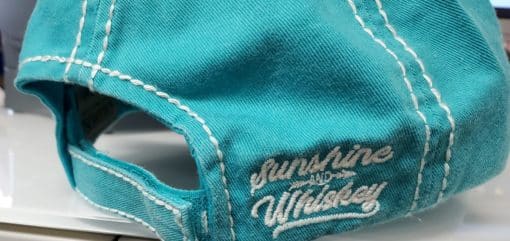 Distressed Turquoise Sunshine and Whiskey Adjustable Hat - Image 2