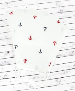 Anchors Away White Two-Layer Fashion Face Mask With Filter Pocket