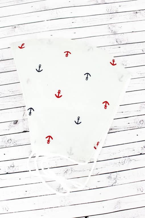 Anchors Away White Two-Layer Fashion Face Mask With Filter Pocket