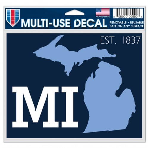 Michigan Est. 1837 Navy Multi-Use 5"x6" Decal