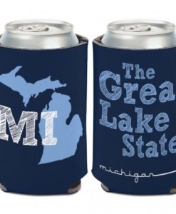 Michigan The Great Lake State Navy Can Koozie Holder