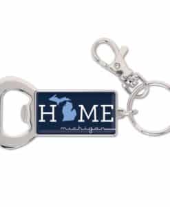 Michigan Home Navy Bottle Opener Key Ring Keychain