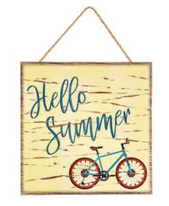 Hello Summer MDF Sign Wall Decor 8.5" X 8.5"