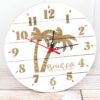 11.75" x 11.75" Beach Life Palm Tree Round Wood Wall Clock