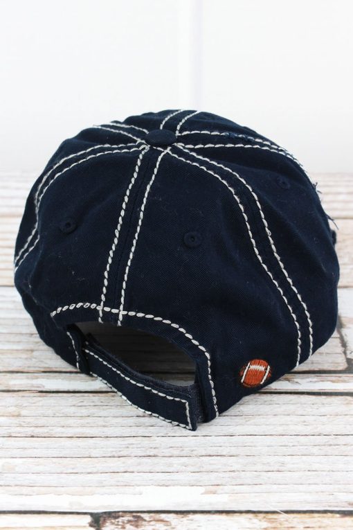 Distressed Navy Football Mama Adjustable Hat - Image 2