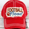 Distressed Red Football Mama Adjustable Hat