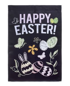 Happy Easter Chalkboard 28" x 40" Garden Flag