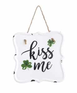 Kiss Me I'm Irish Metal Sign Wall Decor 6" X 6"