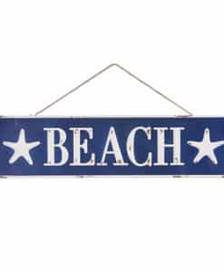 Blue & White Metal Beach 23" Wall Sign