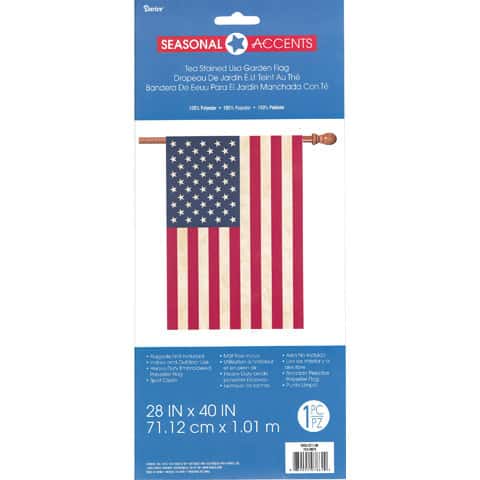 Tea Stained USA American Flag 28" x 40" Garden Flag