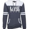 Michigan Lake Life Women's Navy Anchor Varsity Fleece Hoodie