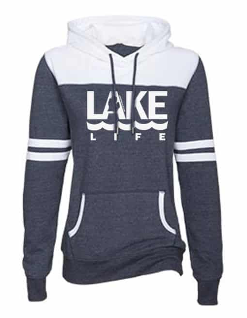 Michigan Lake Life Women's Navy Anchor Varsity Fleece Hoodie