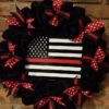 Thin Red Line Firefighter 16" Burlap Wreath