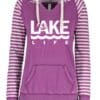 Lake Life Women's Hyacinth Anchor Striped Chalk Fleece Hoodie