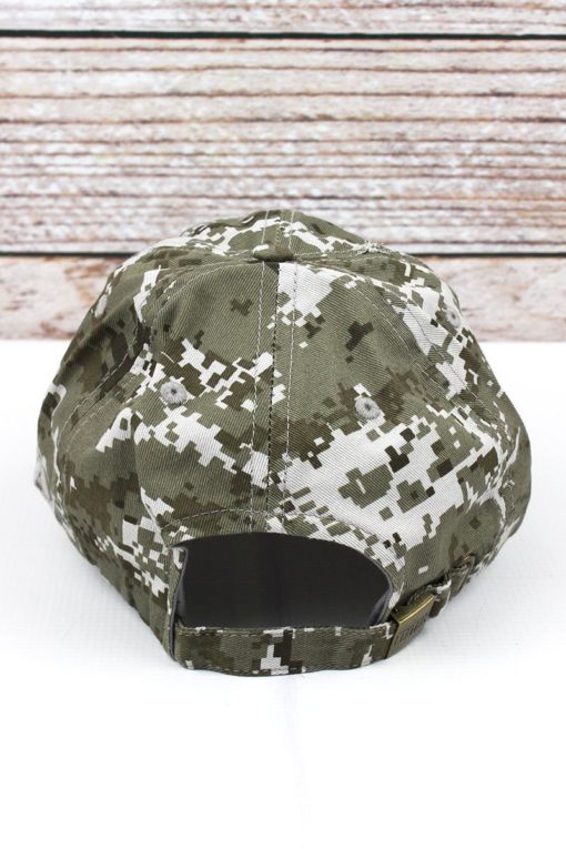 Distressed Green Digital Camo American Flag Adjustable Hat - Image 2
