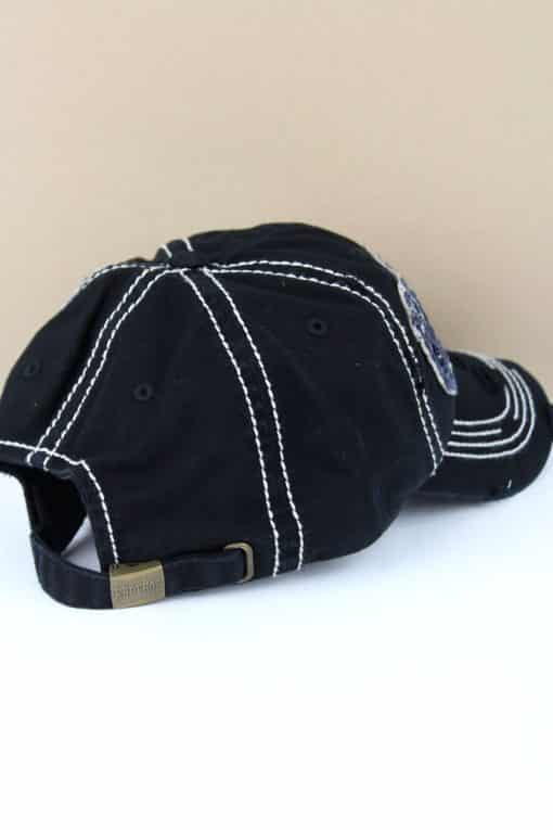 Distressed Patriotic USA Flag Black Adjustable Hat - Image 3