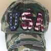 Distressed Patriotic USA Flag Camo Adjustable Hat