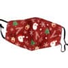 Christmas Burgundy Fashion Face Mask With Quilted Filter Pocket