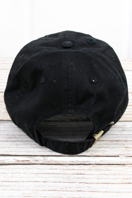 Distressed Black With Pink American Flag Adjustable Hat - Image 3