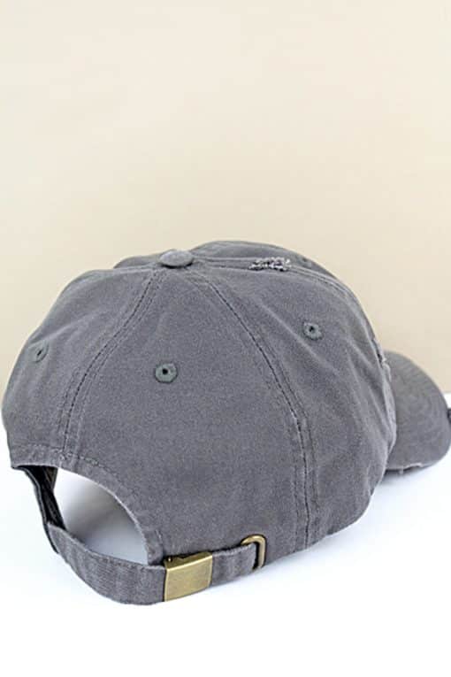 Distressed Dark Gray Thin Blue Line Tactical Flag Adjustable Hat - Image 3