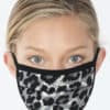 Snow Leopard Two-Layer Pleated Black Fashion Face Mask