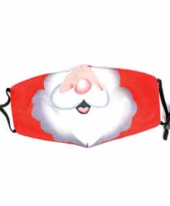 Santa Christmas Red White Fashion Face Mask With Quilted Filter Pocket