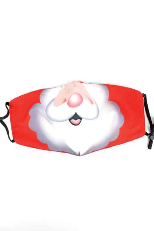 Santa Christmas Red White Fashion Face Mask With Quilted Filter Pocket