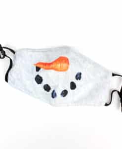 Snowman Christmas White Fashion Face Mask With Quilted Filter Pocket