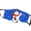 Winter Snowman Blue Fashion Face Mask With Quilted Filter Pocket