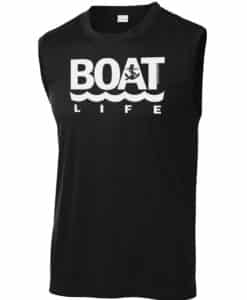 Boat Life Men's Black Competitor Anchor Tank Top Sleeveless Tee