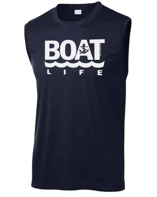 Boat Life Men's Navy Competitor Anchor Tank Top Sleeveless Tee