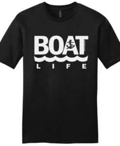 Boat Life Anchor Men's Black T-Shirt Tee